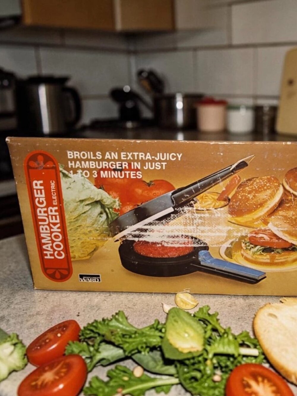 Montgomery Ward Hamburger Electric Cooker/Grill Original Box Owners Manual VTG